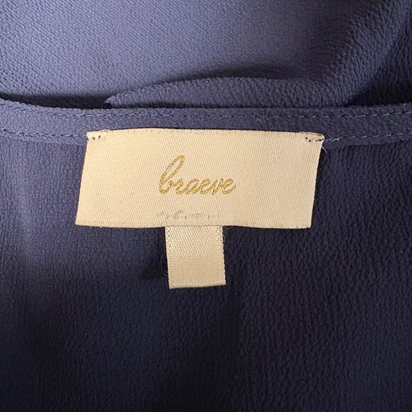 Brave V-Neck Long Bell Sleeve Top Womens Size Large Blue Pullover Boho Hippie - Picture 6 of 8